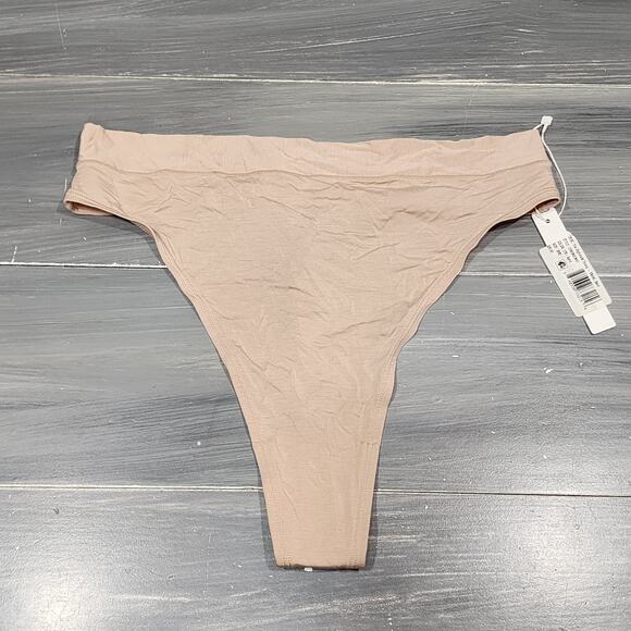 CUUP The Highwaist Thong Underwear Panty Size 3 Medium Sand Beige - Picture 1 of 5